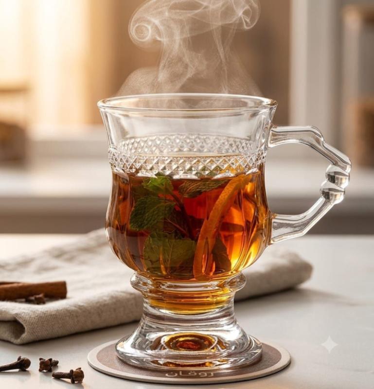 طقم مجات شاي شفاف