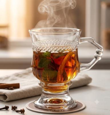 طقم مجات شاي شفاف